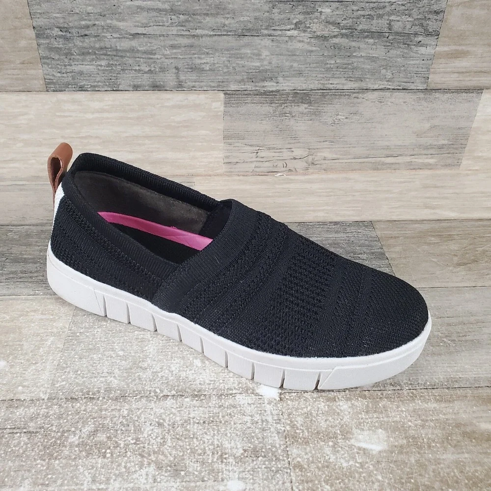 Ryka Hera Womens Loafers Sz 6.5 M Casual Black White Round Toe Slip-On Sneakers